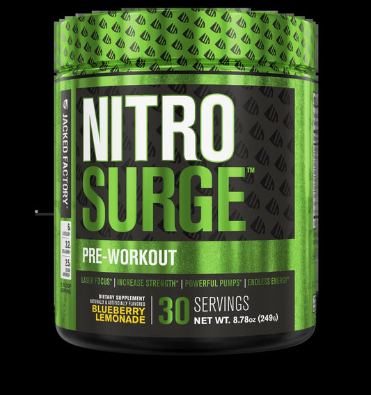 Nitrosurge Pre Workout Powder - 30 Servings, Blueberry Lemonade