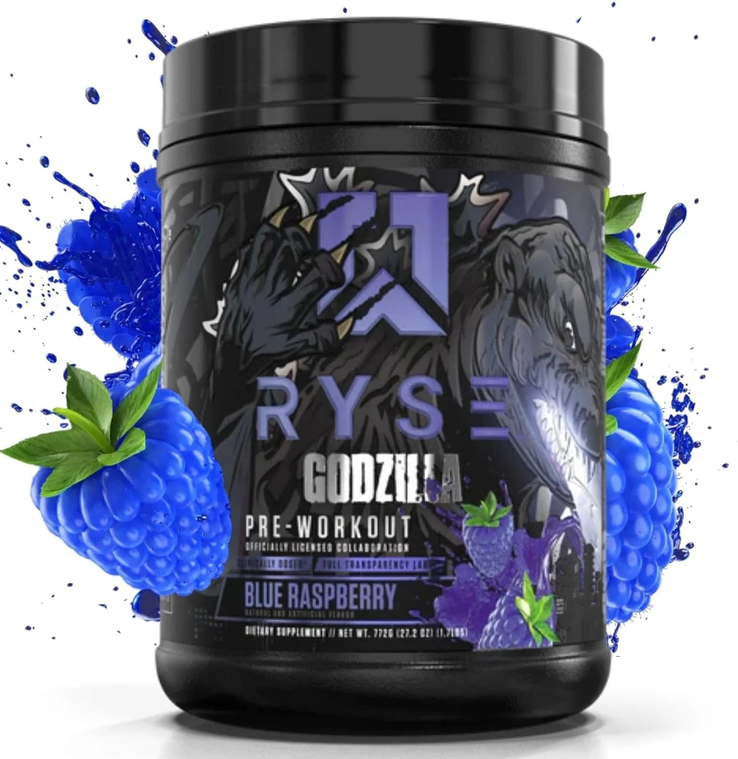 Noel Deyzel X Godzilla Pre Workout | Intense Pumps, Energy, & Focus | Citrulline & Beta Alanine | 400Mg Total Caffeine | 40 Servings (Blue Raspberry)