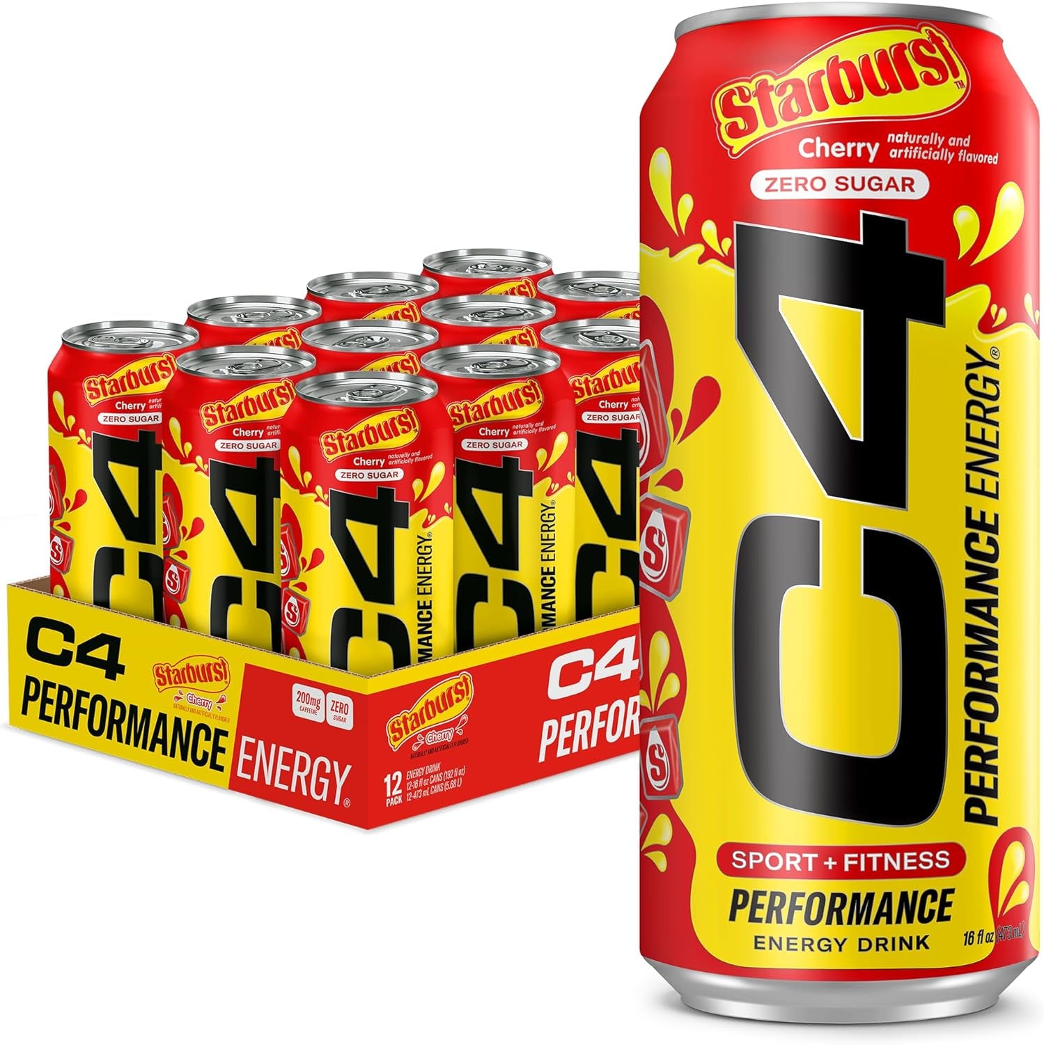 Cellucor C4 Energy Drink, Skittles, Carbonated Sugar Free Pre Workout Performanc