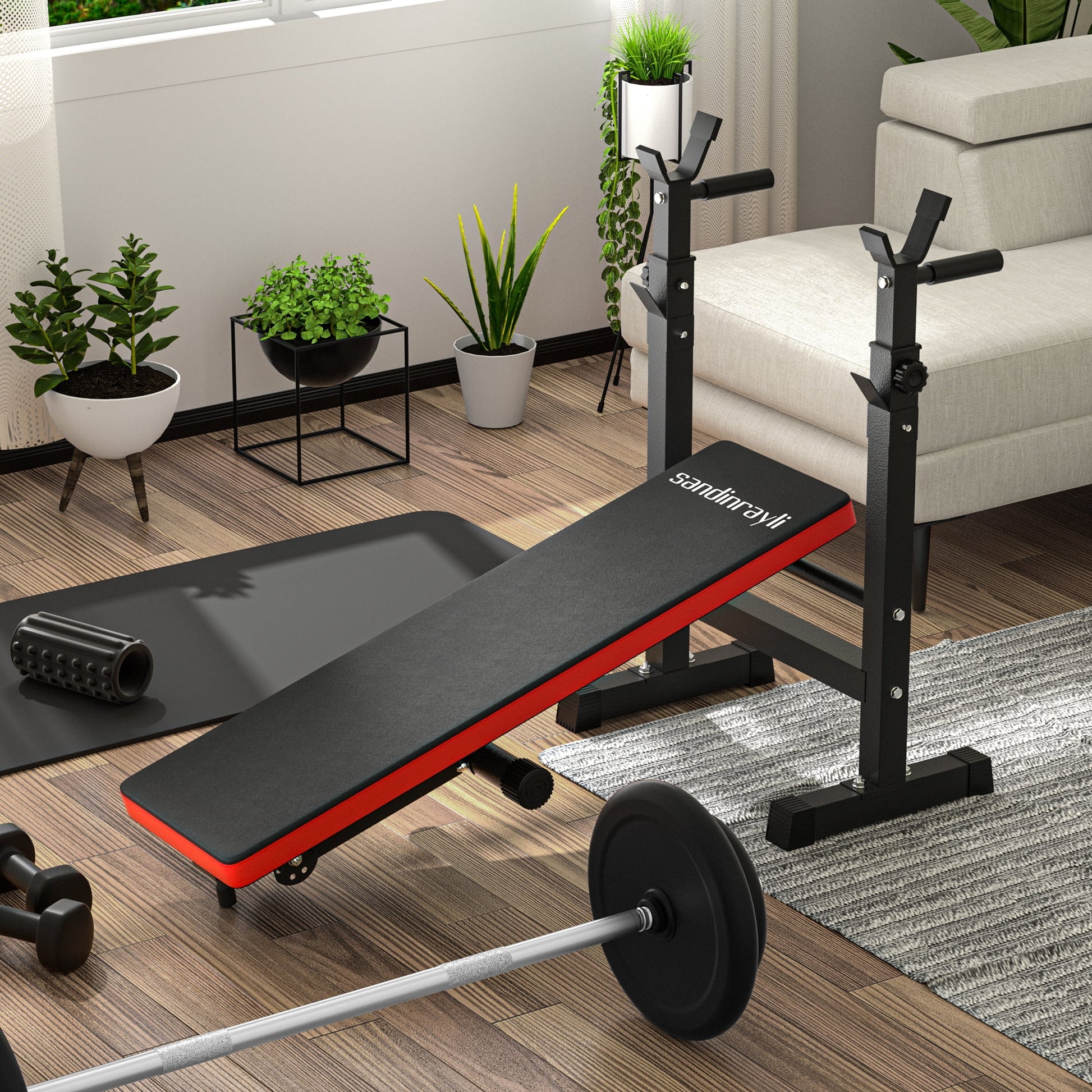 Foldable Bench Press Bench, Workout Bench for Home Gym, Adjustable Weight Bench