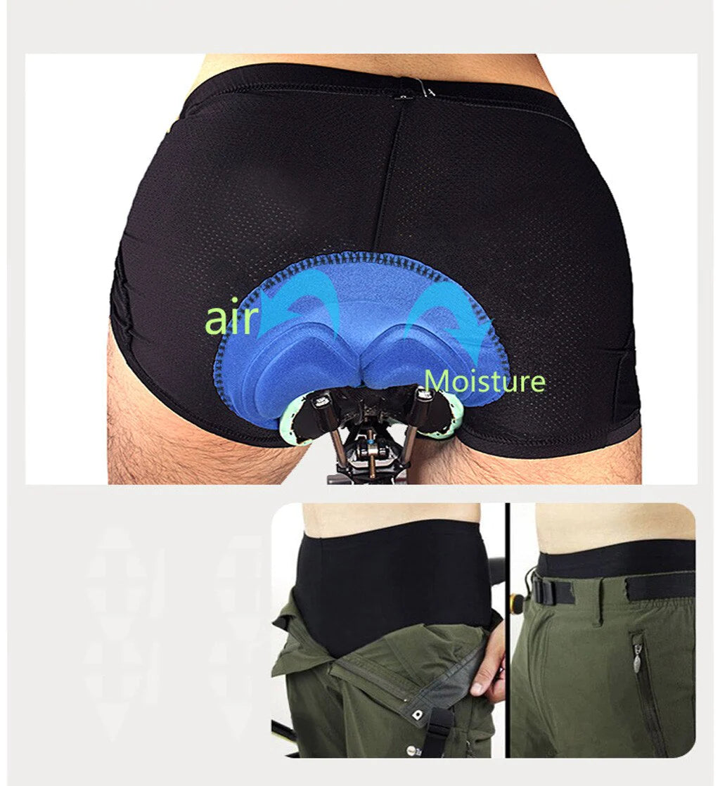 Men Women Cycling Shorts Bicycle Bike Underwear Pants with Sponge Gel 3D Padded